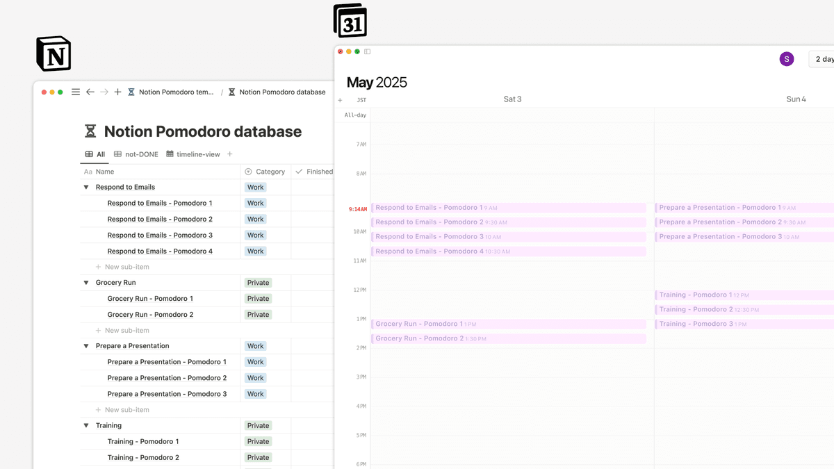 Notion Pomodoro - Timer that feels like an official Notion feature!